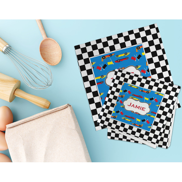 Checkers & Racecars Microfiber Dish Rag - LIFESTYLE