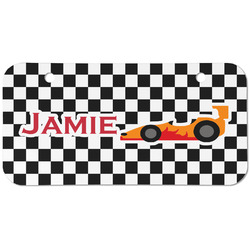 Checkers & Racecars Mini/Bicycle License Plate (2 Holes) (Personalized)