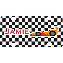Checkers & Racecars Mini / Bicycle License Plate (4 Holes) (Personalized)