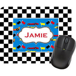 Checkers & Racecars Rectangular Mouse Pad (Personalized)