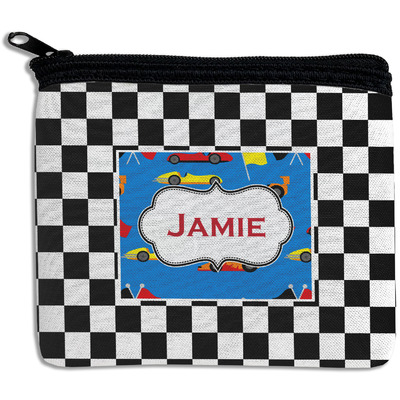 Checkers & Racecars Rectangular Coin Purse (Personalized)