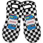 Checkers & Racecars Neoprene Oven Mitts - Set of 2 w/ Name or Text