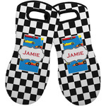 Checkers & Racecars Neoprene Oven Mitts - Set of 2 w/ Name or Text