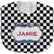 Checkers & Racecars New Baby Bib - Closed and Folded