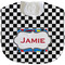 Checkers & Racecars Velour Baby Bib w/ Name or Text