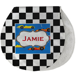 Checkers & Racecars Burp Pad - Velour w/ Name or Text