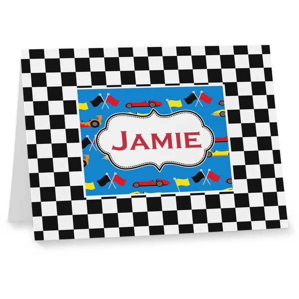 Custom Checkers & Racecars Note cards (Personalized)