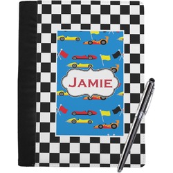 Checkers & Racecars Notebook Padfolio - Large w/ Name or Text