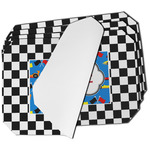 Checkers & Racecars Dining Table Mat - Octagon - Set of 4 (Single-Sided) w/ Name or Text