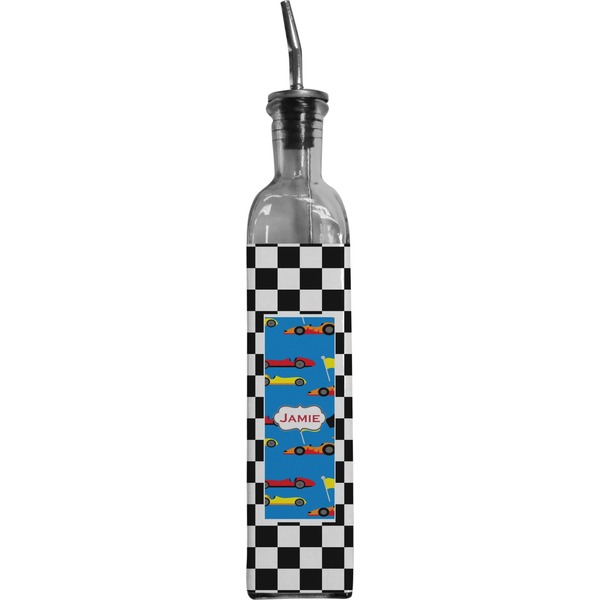 Custom Checkers & Racecars Oil Dispenser Bottle (Personalized)