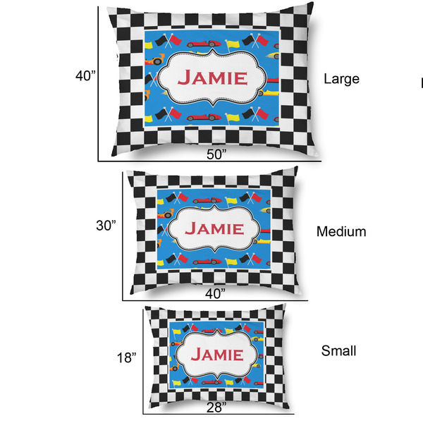 Checkers & Racecars Outdoor Dog Beds - SIZE CHART