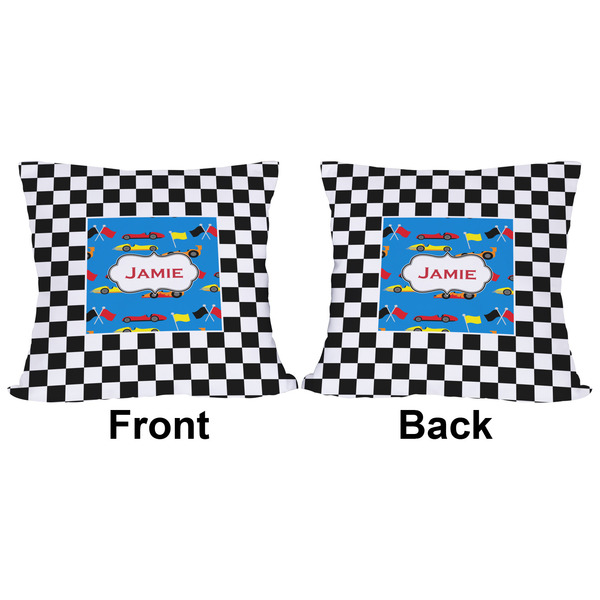 Checkers & Racecars Outdoor Pillow - 16x16