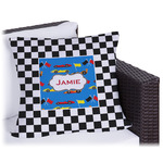 Checkers & Racecars Outdoor Pillow - 18" (Personalized)