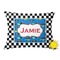Checkers & Racecars Outdoor Throw Pillow (Rectangular) (Personalized)
