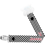 Checkers & Racecars Pacifier Clip (Personalized)
