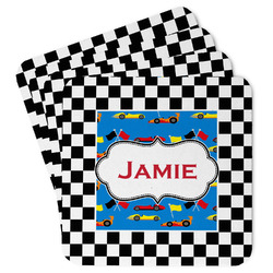 Checkers & Racecars Paper Coasters w/ Name or Text