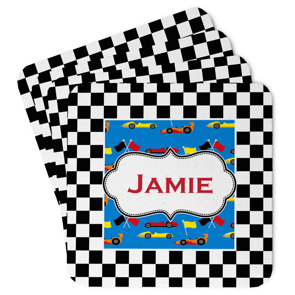 Custom Checkers & Racecars Paper Coasters (Personalized)