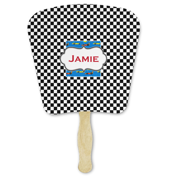 Custom Checkers & Racecars Paper Fan (Personalized)