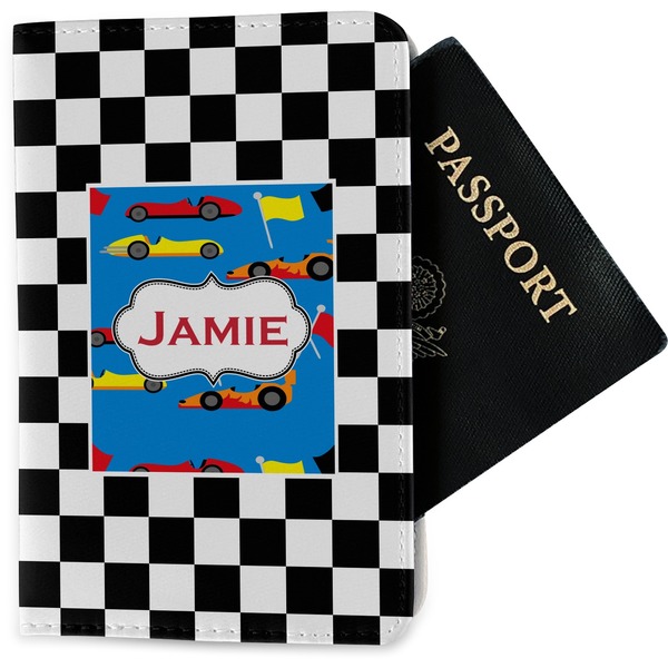 Custom Checkers & Racecars Passport Holder - Fabric (Personalized)