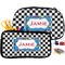 Checkers & Racecars Pencil / School Supplies Bags Small and Medium