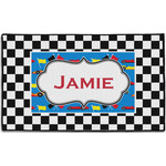 Checkers & Racecars Door Mat - 60"x36" (Personalized)