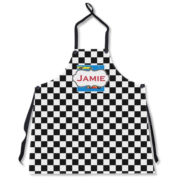 Custom Checkers & Racecars Apron Without Pockets w/ Name or Text