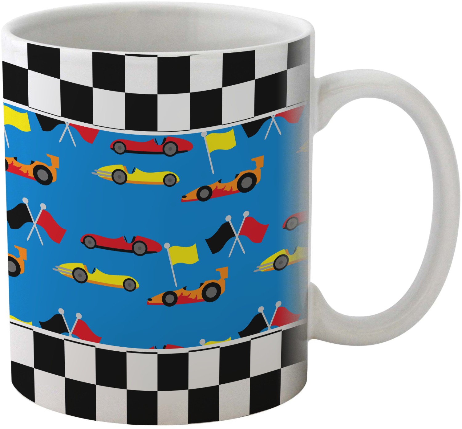 Checkers & Racecars Coffee Mug (Personalized) YouCustomizeIt