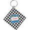 Checkers & Racecars Personalized Diamond Key Chain