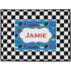 Checkers & Racecars Door Mat - 24"x18" (Personalized)