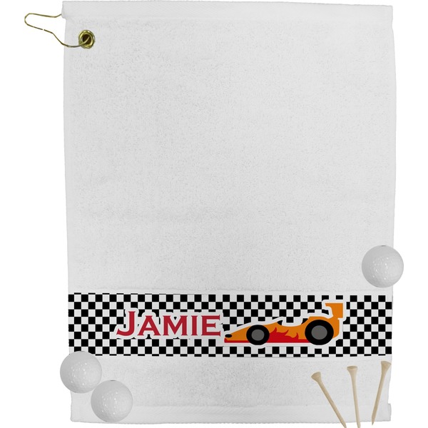 Custom Checkers & Racecars Golf Bag Towel (Personalized)