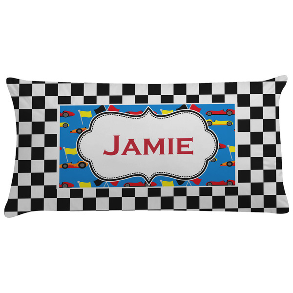 Custom Checkers & Racecars Pillow Case - King (Personalized)