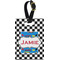 Checkers & Racecars Plastic Luggage Tag - Rectangular w/ Name or Text