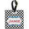Checkers & Racecars Personalized Square Luggage Tag