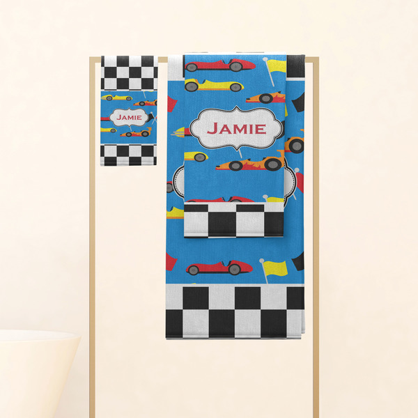 Checkers & Racecars Personalized Towel Set