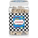 Checkers & Racecars Dog Treat Jar (Personalized)