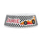 Checkers & Racecars Plastic Dog Bowls - Medium - FRONT