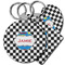 Checkers & Racecars Plastic Keychains