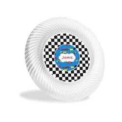 Checkers & Racecars Plastic Party Appetizer & Dessert Plates - 6" (Personalized)