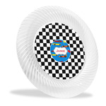 Checkers & Racecars Plastic Party Dinner Plates - 10" (Personalized)