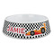 Checkers & Racecars Plastic Pet Bowls - Large - MAIN