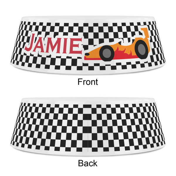 Checkers & Racecars Plastic Pet Bowls - Small - APPROVAL