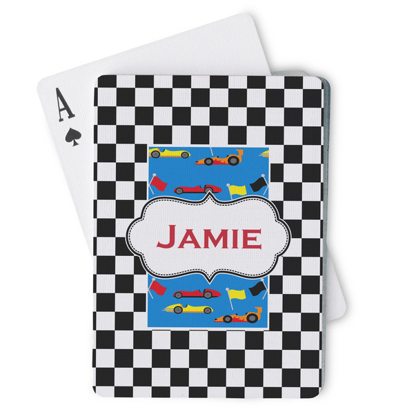 Custom Checkers & Racecars Playing Cards (Personalized)