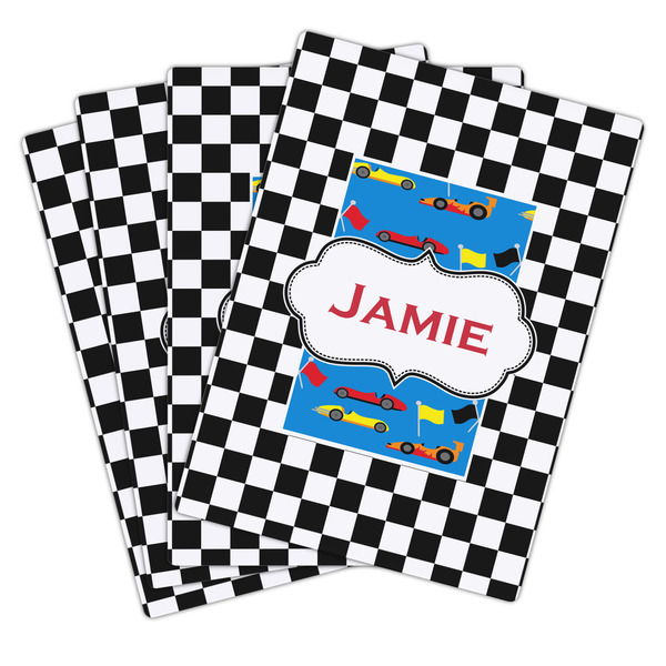 Checkers & Racecars Playing Cards - Hand Back View
