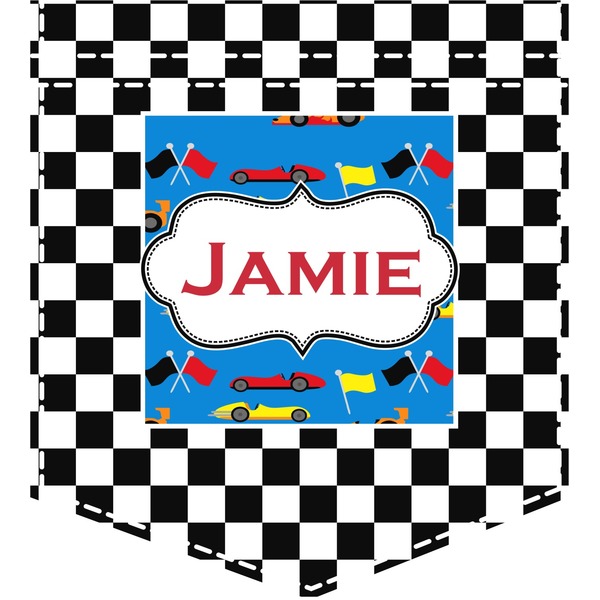 Custom Checkers & Racecars Iron On Faux Pocket (Personalized)