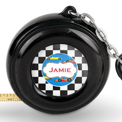 Checkers & Racecars Pocket Tape Measure - 6 Ft w/ Carabiner Clip (Personalized)