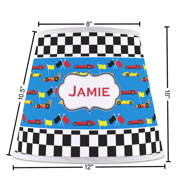 Checkers & Racecars Poly Film Empire Lampshade - Dimensions