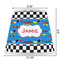Checkers & Racecars Poly Film Empire Lampshade - Dimensions