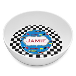 Checkers & Racecars Melamine Bowl - 8 oz (Personalized)
