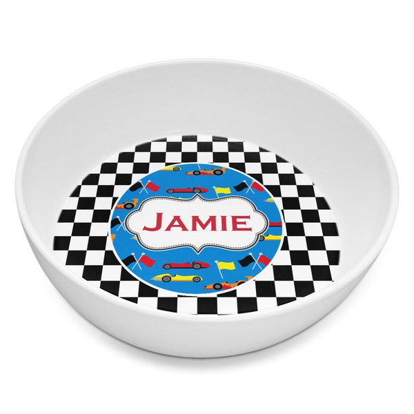 Custom Checkers & Racecars Melamine Bowl - 8 oz (Personalized)