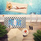 Checkers & Racecars Pool Towel Lifestyle